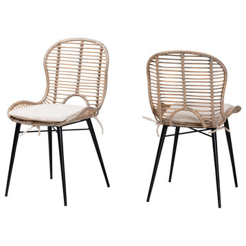 Sheryl Rattan Dining Chairs, Set of 2, Gray Wash