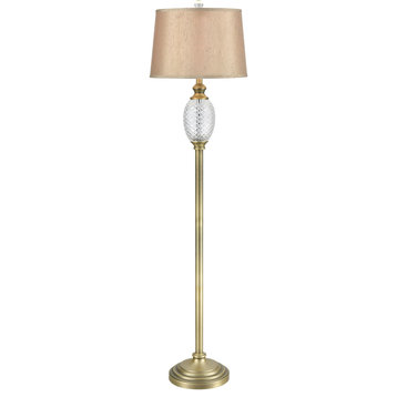 Evelyn 1 Light Floor Lamp, Antique Nickel