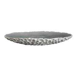 Element Clay Studio - Coral Serving Platter, Grey Sky Crackle - Serving Dishes And Platters