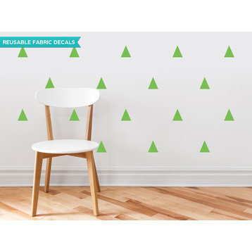 Triangle Fabric Wall Decals, Set of 32, Green