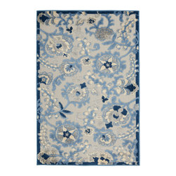 Nourison - Nourison Aloha 2'8" x 4' Blue/Grey Farmhouse Area Rug - Doormats