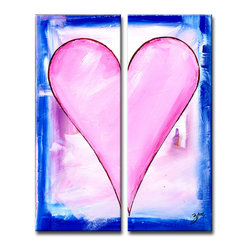 Ready2HangArt - Heartwork "Rose" 2-Piece Canvas Art Set, 30"x12" - Prints And Posters