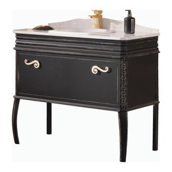 Macral London 40" traditional vanity bathroom. black-golden patina. - Bathroom Vanities And Sink Consoles
