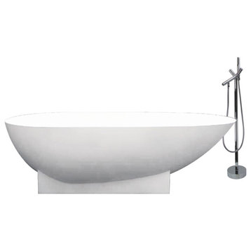 Transolid Shea 72"x36"x20" Freestanding Tub and Faucet Kit, White