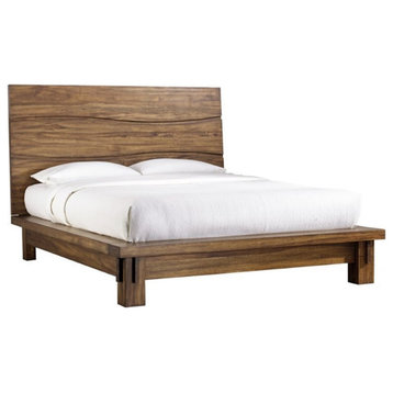 Modus Ocean Full Solid Wood Platform Bed in Natural Sengon