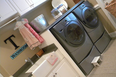 Eclectic laundry room in Charlotte.