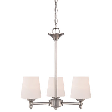 Darcy 3 Light Chandelier with Brushed Nickel Finish
