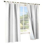 Commonwealth - Thermalogic Weather Insulated Cotton Fabric Tab Panels Pair White - If you desire a marvellous look dress up your windows with a soothing color, never let miss the opportunity to have Weathermate Tab Panels in your home. These insulated curtains help keep your windows energy efficient. Anti fading element keep, the product retains its freshness for a long period. The product comes in white shade with size 40" wide x 54" length. The product can be machine-washed. Two Tab Panels. Each Panel 40" Wide. Length Options 54", 63", 72", 84", 95"  Tab Top Type. 1" Side Hems, 3" Bottom Hem, 6 Tabs Per Panel Fabric: 100% Cotton, 100% Acrylic Suede with Insulated Duck Fabric Color: White Machine Washable