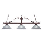 Toltec Lighting - Toltec Lighting 823-BRZ-53615 Scroll - Three Light Billiard - Shade Included.Canopy Diameter: 5.00IS THIS A CHAIN HUNG FIXTURE?: YesWarranty: 1 YearAssembly Required: Yes* Number of Bulbs: 3*Wattage: 150W* BulbType: Medium* Bulb Included: No