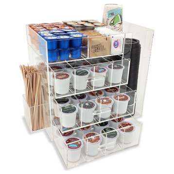 OnDisplay Acrylic Break Room Coffee Station with Drawers for Keurig® K-Cup Coff