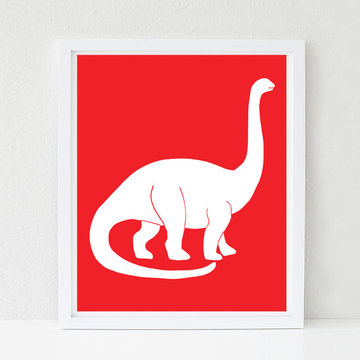 Dinosaur Nursery Art, Apatosaurus, Kids bedroom decor