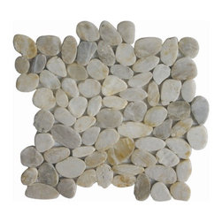 Off White Sliced Pebble Tile - Products