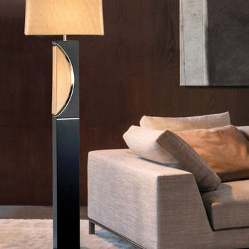 NOVA of California 1736 Half Moon Transitional Floor Lamp, One Size, Dark Brown