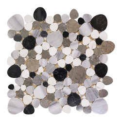 Marble Circle Black/White - Mosaic Tile
