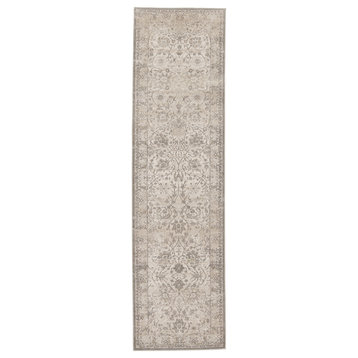 Vibe by Jaipur Living Odel Oriental Gray/White Area Rug, 2'2"x8'