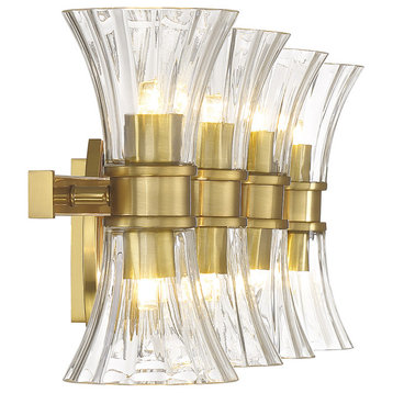 Bennington 8-Light Bathroom Vanity Light, Warm Brass