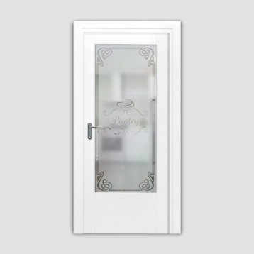 Hinged Glass Door with Frosted Design Semi Private, 34"x84", Left