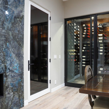 Solana Beach Del Mar San Diego Custom Wine Room Glass Enclosed Wine Cellar Metal
