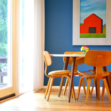 kitchen and eating area