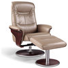 Milano Leather Swivel Recliner and Ottoman, Chocolate