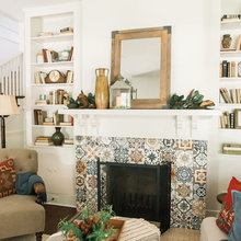 Fireplace + cabinets