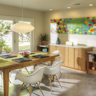 Dining area with built-in buffet cabinetry