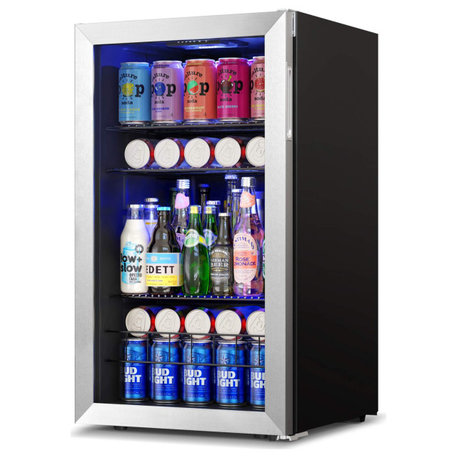 Yeego 18.8 in. Beverage Refrigerator 140 Cans Mini Fridge cooler