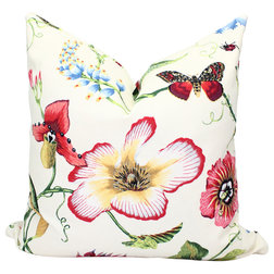 Traditional Decorative Pillows Cotton Floral Pillow Cover, White Pillow Cover