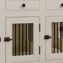 Medium Triple Kennel with Drawers & Walnut Top - Dog Kennels And Crates