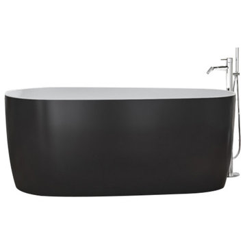 Viana 67" x 31.5" Soaking Bathtub, Black Finish