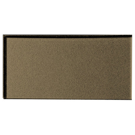 Forever 3"x6" Straight Edge Glass Subway Tile,Glossy Bronze, Set of 112