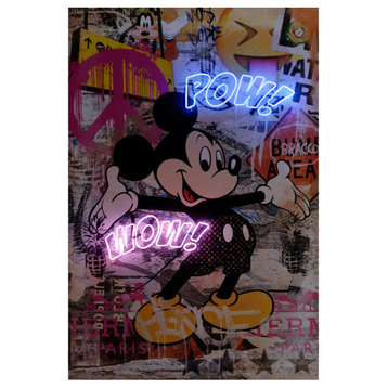 Mickey Mouse Neon Art Print | Andrew Martin Pow Wow, 39" X 59"