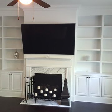 Fireplace Built-ins with Divided Bookcases