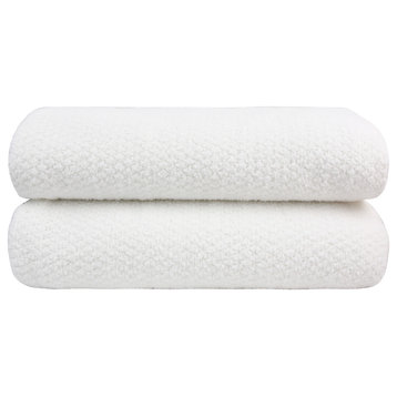 Everplush Diamond Jacquard Bath Sheet Towel Set, Set of 2, White