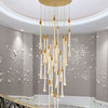 MIRODEMI® Castagniers | Staircase Gold Crystal Chandelier, 49 Lights