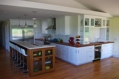 Inspiration for a contemporary eat-in kitchen remodel in Other