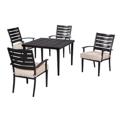 Marshall 5-Piece Patio Dining Set with Textured Sand Cushions - Products