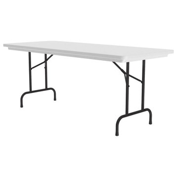 Correll 30"W x 60"D Heavy Duty Blow-Molded Plastic Folding Table in Gray Granite