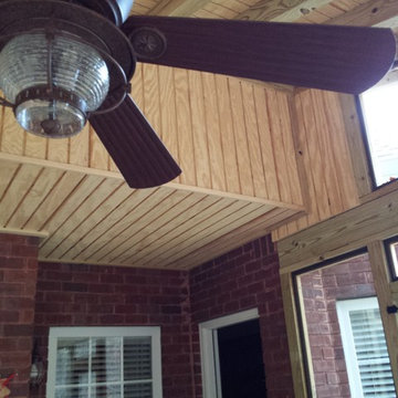 Challenging roof connection to Bonaire GA Screened Porch