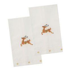 The Designs of Distinction - Holiday Guest Towels, Set of 2, Reindeer - Towels
