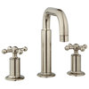 Nature Widespread Faucet Knobs and Drain, Brushed Nickel