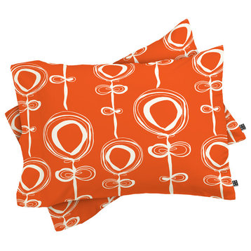 Deny Designs Rachael Taylor Contemporary Orange Pillow Shams, Queen