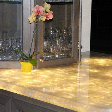 Counter with selenite wands