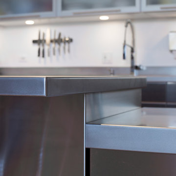 Stainless Kitchen with Aluminum Frame Accents