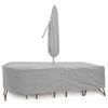 Oval/Rectangular Table and Chair Cover, Gray, 135"x80"