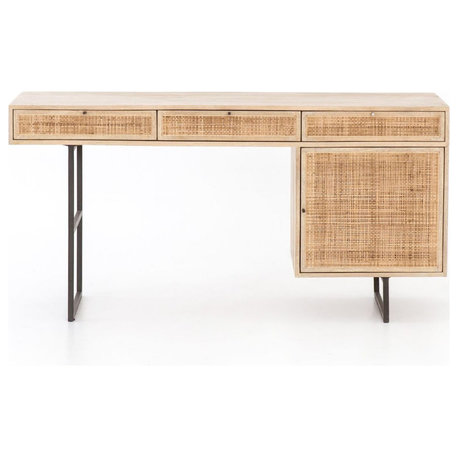 Audrey Woven Wicker Writing Desk 60"