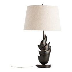 Arteriors Home - Arteriors Home Amour Burnt Wax Segmented Iron Table Lamp - Table Lamps