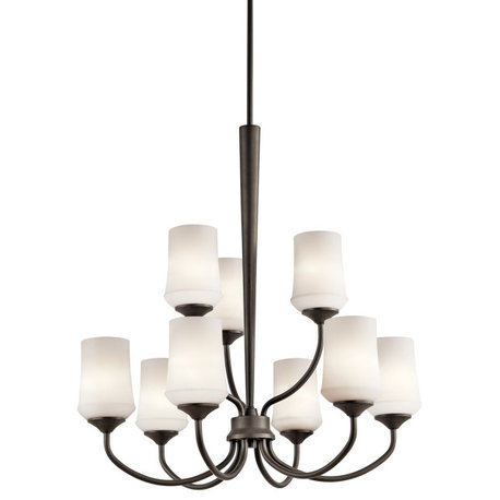 Kichler Aubrey 9 Light 2 Tier Large LED Chandelier in Olde Bronze