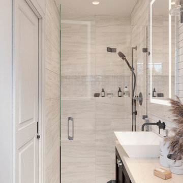 Small Master Bathroom - Rose Garden