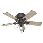 Hunter - Hunter 52153 Crestfield - 42" Ceiling Fan with Light Kit - Subtle farmhouse and vintage details are seen throCrestfield 42" Ceili Noble Bronze Bleache *UL Approved: YES Energy Star Qualified: n/a ADA Certified: n/a  *Number of Lights: Lamp: 3-*Wattage:6.5w E26 LED bulb(s) *Bulb Included:Yes *Bulb Type:E26 LED *Finish Type:Noble Bronze